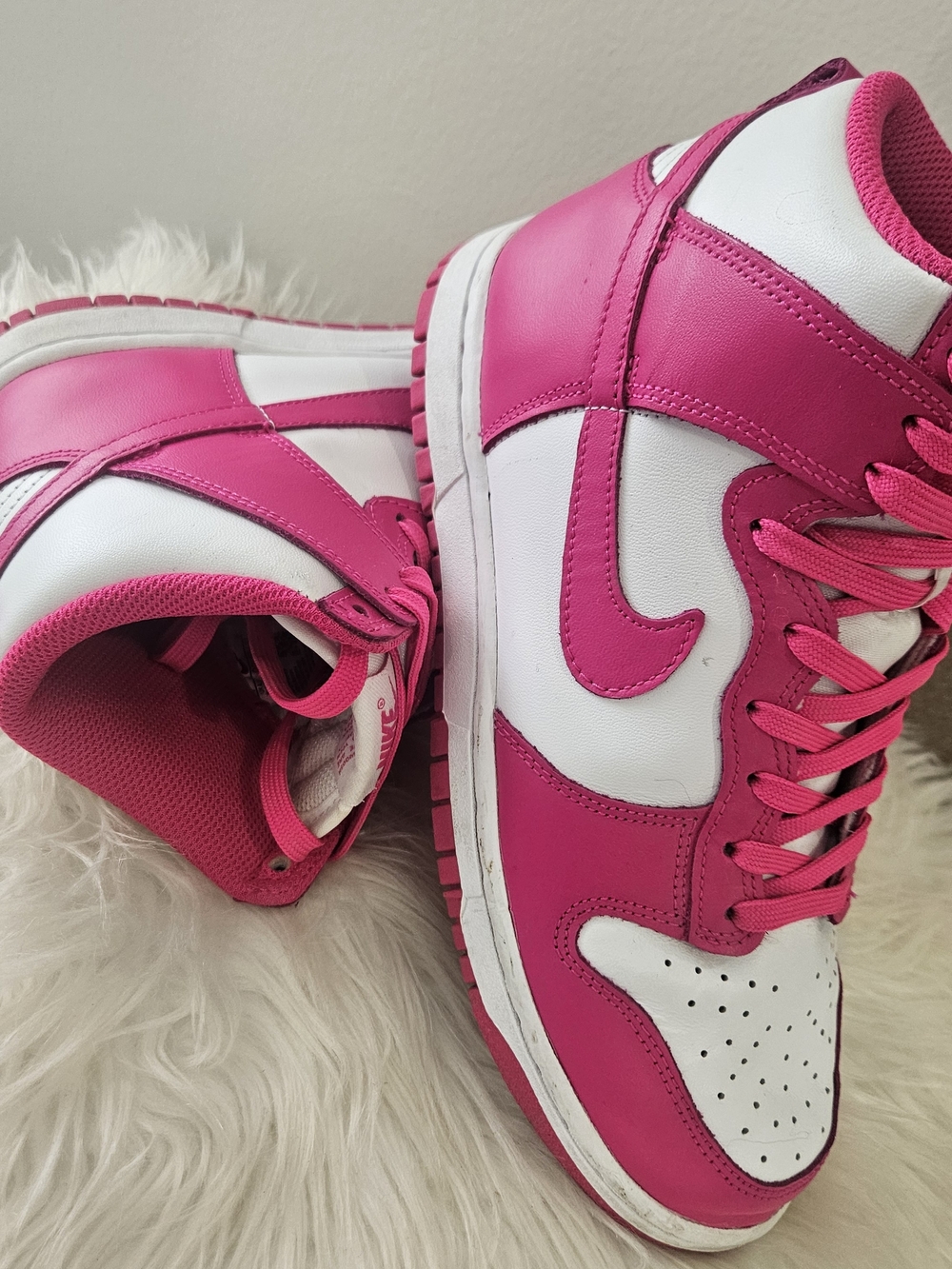 Nike Women’s Pink and White High-Top Sneakers